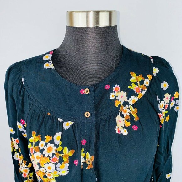 Anthropologie Maeve Womens Top XS Boho Floral Print Button Down Shirt - Picture 2 of 7